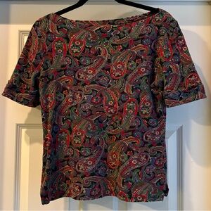 Ralph Lauren Multicolor Paisley Short Sleeve Top
